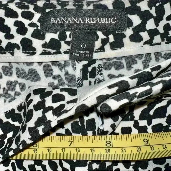 Banana Republic geometric design pants size 0 black and white - Picture 6 of 11